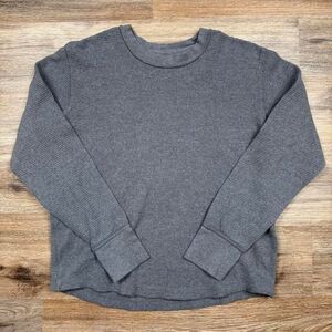 Vintage‎ waffle knit long sleeve crewneck sweater thermal